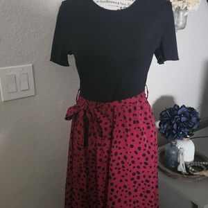 SHEIN Black & Red Dress with Belt
